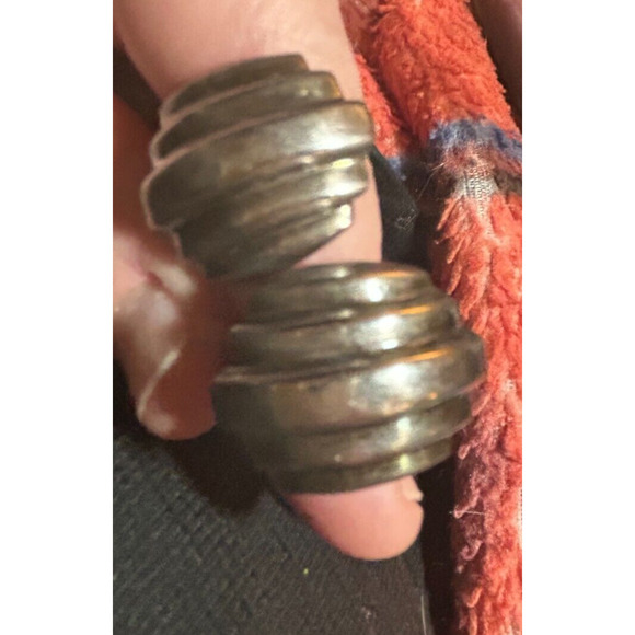 Sterling Silver Clip on Art Deco Earrings - Picture 8 of 13